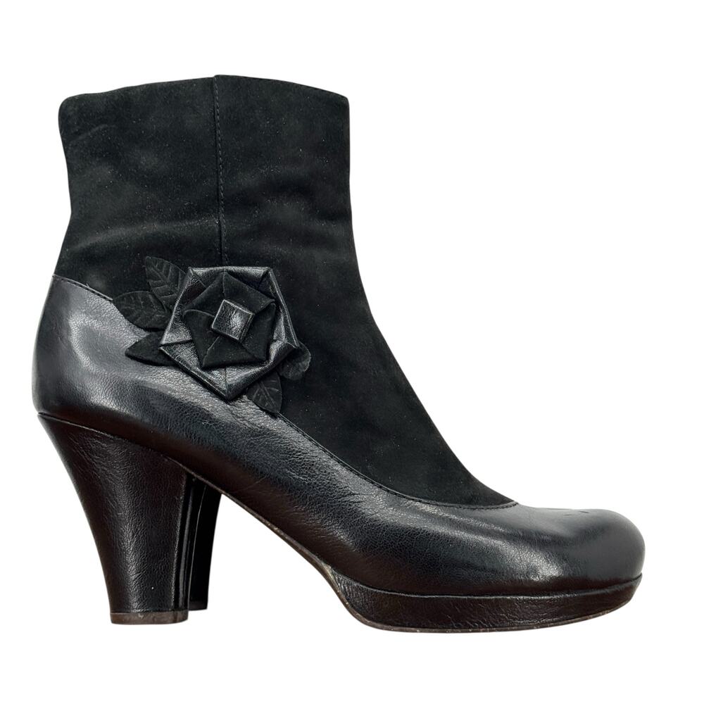 Naya Breeze Victorian Steampunk Boots Women SZ 9 Black Leather Suede Granny Chic